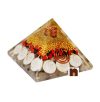 Orgone Pyramid with Gomti Chakra & Red & White Gunja | Chirmi Beads (1 Pc)