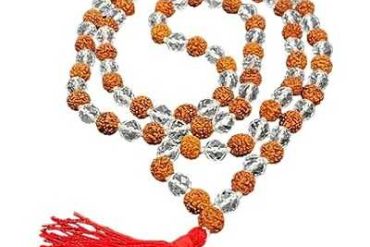 Rudraksha Sphatik | Crystal Diamond Cut Beads Hand Knotted Mala For Men & Women (109 Beads)