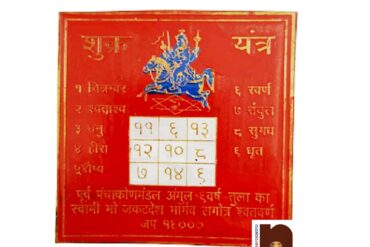 Shri Shukra Colour Yantra in Brass (8 Cms) (1 Pc)