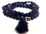 Original Black Sulemani Hakik Round Knotted Beads Mala (Lab Certified) (109 Beads) (6 MM Approx) (1 Pc)