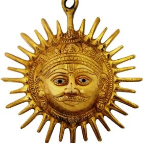 Lord Surya Wall Hanging in Brass (14 Cms) (1 Pc)