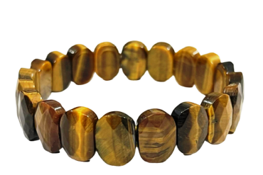 Tiger-Eye Gemstone Bracelet For Men & Women (Stretchable) (Big Beads) (1 Pc)