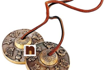 Brass Tingsha Bell with Lucky Symbols for Meditation (Tibetan Cymbals) (5.5 Cms Approx) (1 Pc)