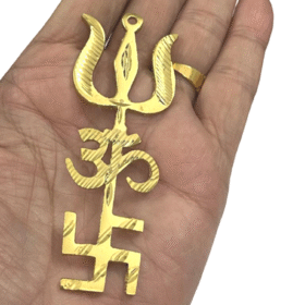 Trishakti Yantra In Pure Brass (14 Cms) (Pack of 1)