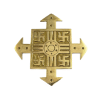 Vastu Four Direction Arrow with Vastu Swastik in Brass for Vastu Correction & Vastu Dosh Nivaran (15 Cms) (1 Pc)