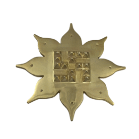 Vastu Lotus Swastik with 16 Pyramids in Pure Brass for Vastu Correction & Positive Energy (14 Cms) (1 Pc)