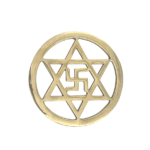 Vastu Round Star Helix with Swastik in Pure Brass for Vastu Correction & Positive Energy (12 Cms) (1 Pc)