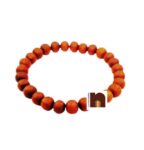 Wooden Round Beads Stretchable Bracelet (White Chandan) ( 08 MM Beads Approx) (1 Pc)